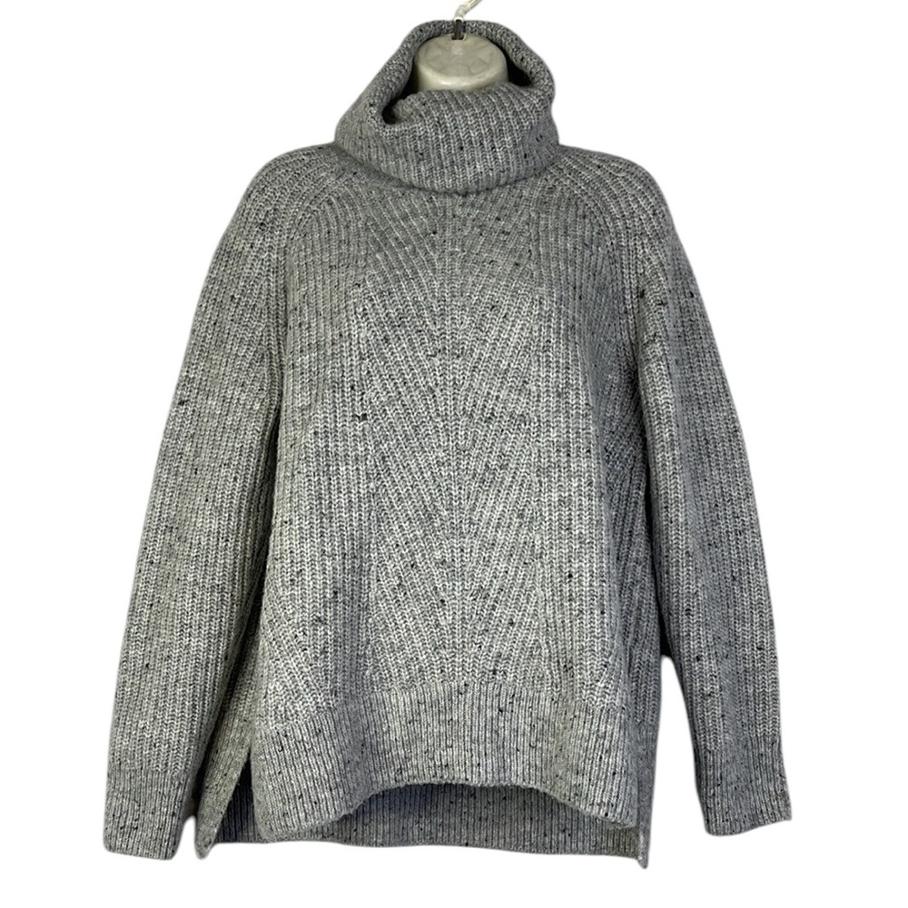 Madewell Turtle Neck Sweater Womens Gray Ribbed Knit Long Sleeve size M